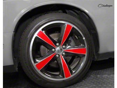 20-Inch Wheel Insert Overlay Stripes; Gloss Red (08-23 Challenger)