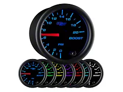 20 PSI Boost Gauge; Black 7 Color (Universal; Some Adaptation May Be Required)