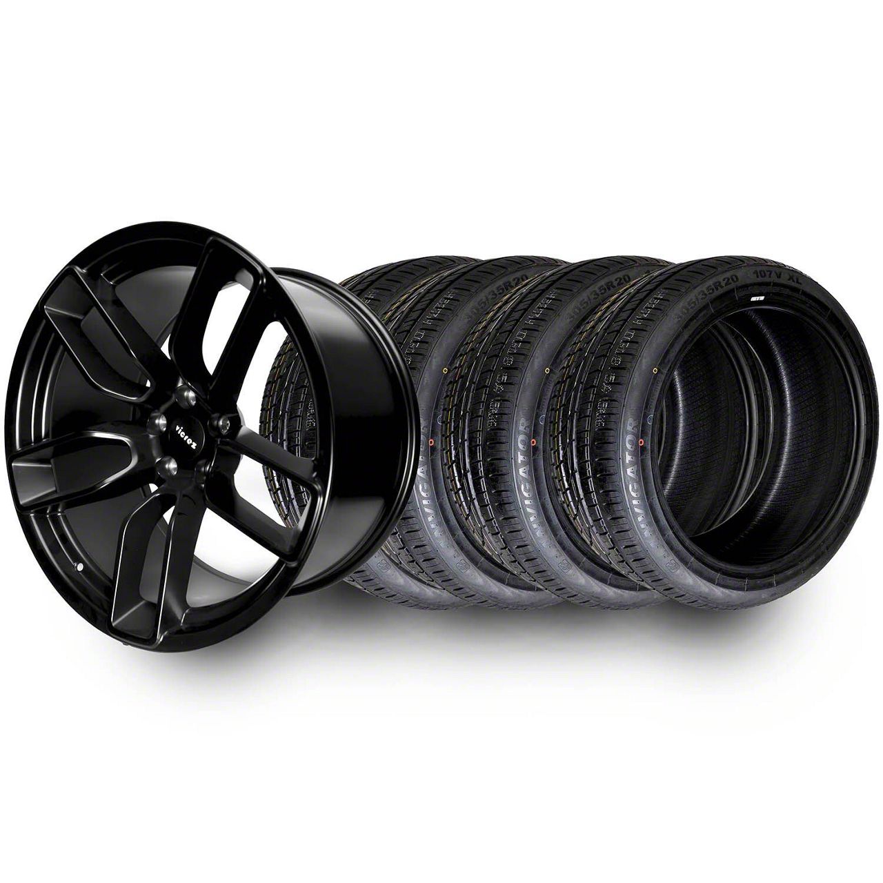 20x11 Hellcat Redeye Widebody Style Matte Black Wheel &amp; Lanvigator Catchpower All-Sesason Tire Package (15-23 Challenger Widebody)