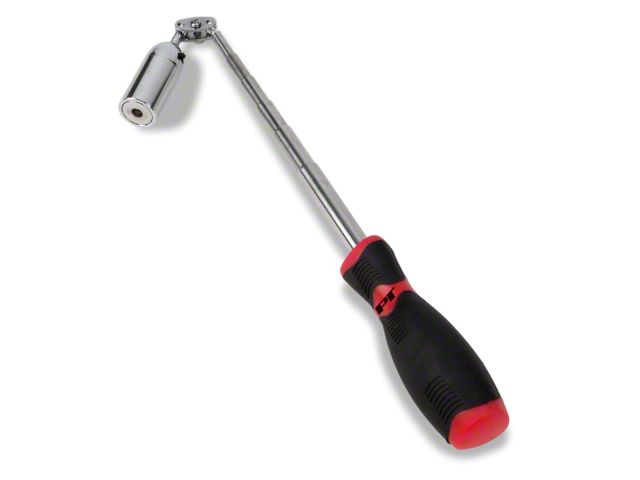 28-Inch Swivel Head Lighted Telescoping Magnetic Pick-Up Tool; 8 lb. Capacity