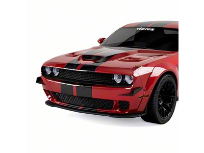 2LV Front Bumper Canards; Carbon Flash Metallic Vinyl (15-23 Challenger)