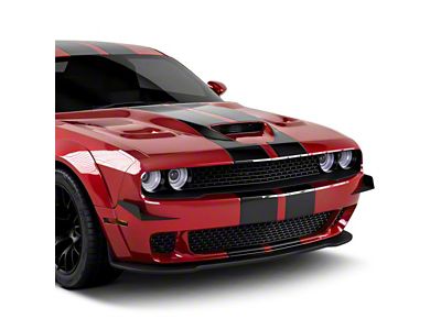 2LV Front Bumper Canards; Dry Carbon Fiber Vinyl (15-23 Challenger)