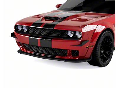 2LV Front Bumper Canards; Satin Black Vinyl (15-23 Challenger)