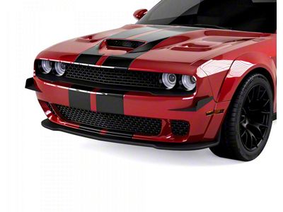 2LV Front Bumper Canards; Textured Black (15-23 Challenger)