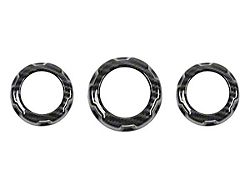 A/C Radio Knob Covers; Carbon Print (15-23 Challenger)