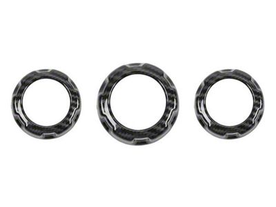 A/C Radio Knob Covers; Carbon Print (15-23 Challenger)