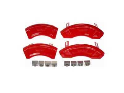 Aesthetic Brake Caliper Covers; Red; Front and Rear (11-16 RWD Challenger w/ Single Piston Front Calipers)