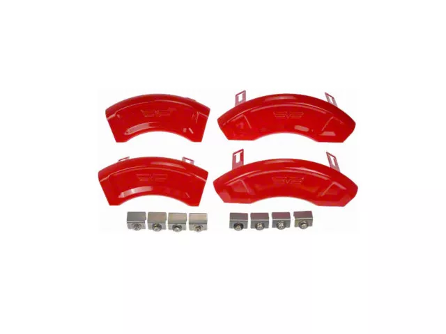 Aesthetic Brake Caliper Covers; Red; Front and Rear (11-16 RWD Challenger w/ Single Piston Front Calipers)