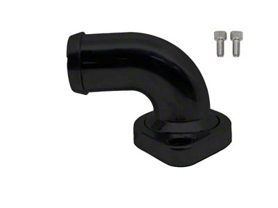 Aluminum 90 Degree Water Neck Thermostat Housing; Black (08-23 V8 HEMI Challenger, Excluding 6.2L)
