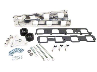 Aluminum Hellcat Supercharger to Head Adapter Plates and Idler Bracket Kit; Machined (08-23 V8 HEMI Challenger, Excluding 6.2L)