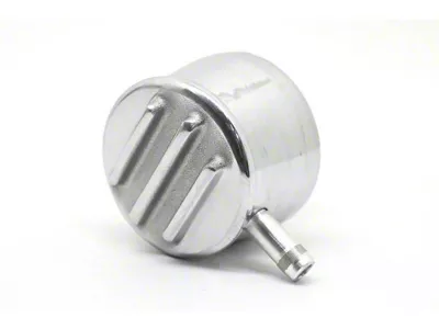Aluminum Round Finned Valve Cover Breather with PCV Valve; 1-1/4-Inch; Polished (Universal; Some Adaptation May Be Required)