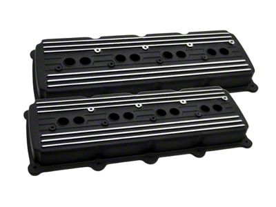 Aluminum Valve Covers; Black (08-19 V8 HEMI Challenger, Excluding 6.2L)