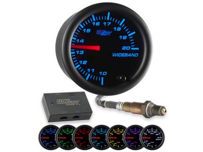 Analog Wideband Air/Fuel Ratio Gauge; Black 7 Color (Universal; Some Adaptation May Be Required)