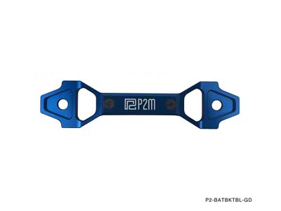 Billet Aluminum Adjustable Battery Tie Down Bracket; Blue (Universal; Some Adaptation May Be Required)