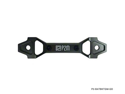 Billet Aluminum Adjustable Battery Tie Down Bracket; Gun Metal (Universal; Some Adaptation May Be Required)