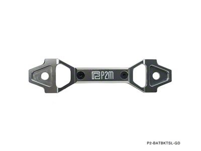 Billet Aluminum Adjustable Battery Tie Down Bracket; Silver (Universal; Some Adaptation May Be Required)