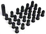 Black Acorn Spline Lug Nuts for Aftermarket Wheels; M14x1.5; Set of 24 (08-23 Challenger)