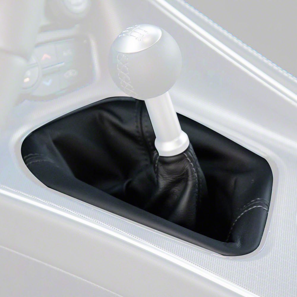 Challenger Manual Transmission Shifter Boot; Black Alcantara with Black