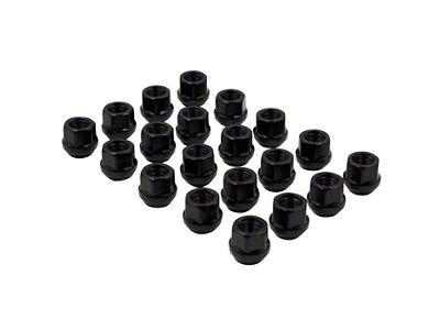 Black Bulge Acorn Lug Nut Kit; 14mm x 1.5; Set of 20 (08-23 Challenger)