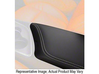 Armrest Cover; Black Leather with Black Stitching (15-23 Challenger)