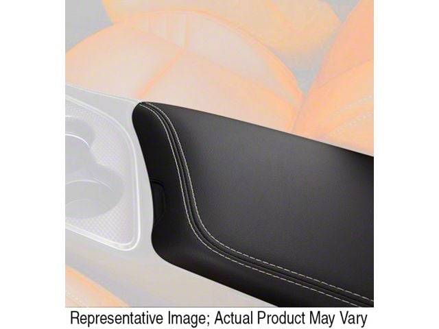 Armrest Cover; Black Leather with Black Stitching (15-23 Challenger)