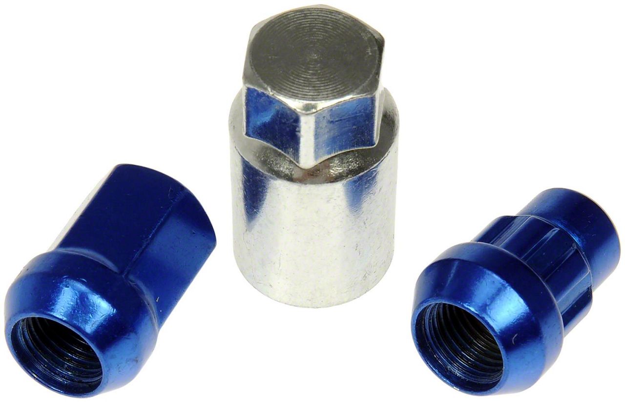 Challenger Blue Acorn Wheel Lug Nut Lock Set; M14x1.50; Set of 20 (08