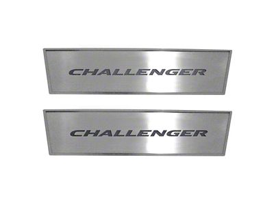 Brushed Door Badge Plate with Challenger Logo; Brushed Black (08-14 Challenger)