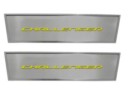 Brushed Door Badge Plate with Challenger Logo; Synergy Green Solid (08-14 Challenger)