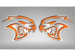 Brushed Hellcat Badges; HEMI Orange Inlay (15-23 Challenger Hellcat)