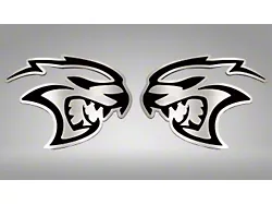 Brushed Hellcat Badges; Solid Black Inlay (15-23 Challenger Hellcat)