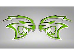 Brushed Hellcat Badges; Sublime Green Inlay (15-23 Challenger Hellcat)