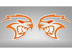 Brushed Hellcat Redeye Badges; HEMI Orange Inlay (15-23 Challenger Hellcat)