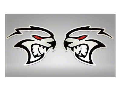 Brushed Hellcat Redeye Badges; Solid Black Inlay (15-23 Challenger Hellcat)
