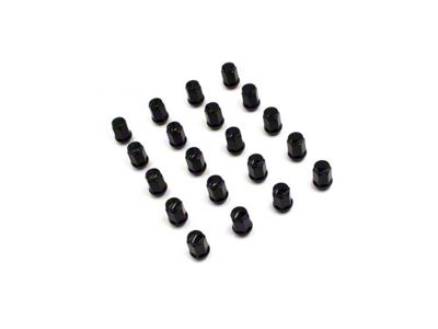Bulge Black Acorn Lug Nut Kit; 3/4-Inch; Set of 20 (08-23 Challenger)