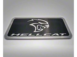 Car Show Display Plate with Hellcat Logo; Black Carbon Fiber (15-23 Challenger SRT Hellcat)