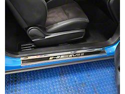 Carbon Fiber Door Sills with HEMI Lettering; Brushed (15-23 Challenger)