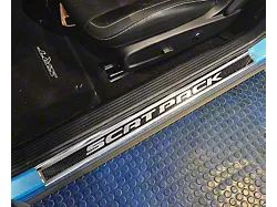 Carbon Fiber Door Sills with Scat Pack Lettering; Brushed (15-23 Challenger)