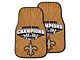Carpet Front Floor Mats with New Orleans Saints 2010 Super Bowl XLIV Champions Logo; Gold (Universal; Some Adaptation May Be Required)