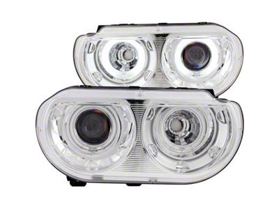 CCFL Halo Projector Headlights; Chrome Housing; Clear Lens (08-14 Challenger w/ Factory Halogen Headlights)