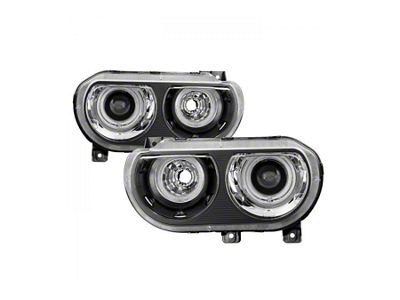 CCFL Halo Projector Headlights; Black Housing; Clear Lens (08-14 Challenger w/ Factory HID Headlights)