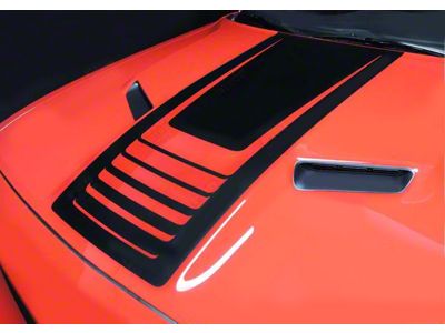 Center Hood Accent Stripes; Gloss Black (11-14 Challenger)