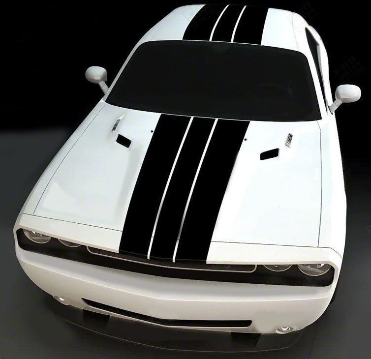 Challenger Center Top Triple Stripes; Gloss Black (15-18