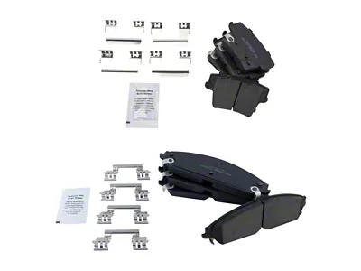 Ceramic Brake Pads; Front and Rear (08-19 Challenger w/ 13.60-Inch Front Rotors & Vented Rear Rotors)