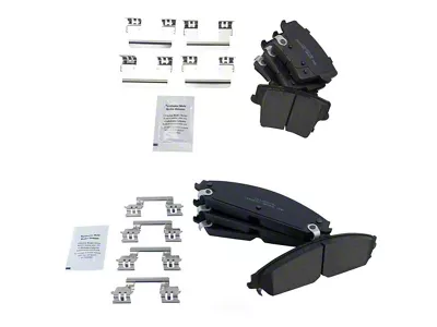 Ceramic Brake Pads; Front and Rear Pair (08-23 Challenger w/ 13.60-Inch Front Rotors)