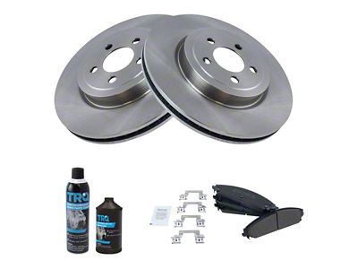 Ceramic Brake Rotor, Pad, Brake Fluid and Cleaner Kit; Front (08-19 Challenger w/ 13.60-Inch Front Rotors & Vented Rear Rotors)