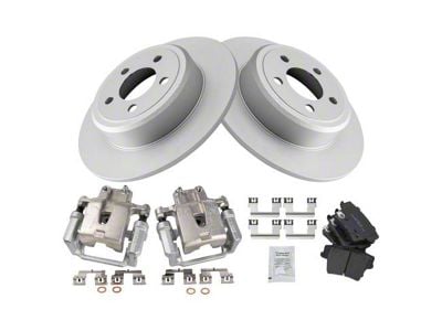 Ceramic Brake Rotor, Pad and Caliper Kit; Rear (09-16 V6 Challenger w/ Solid Rear Rotors)