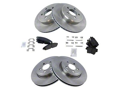 Ceramic Brake Rotor and Pad Kit; Front and Rear (08-19 Challenger w/ Vented Rear Rotors)