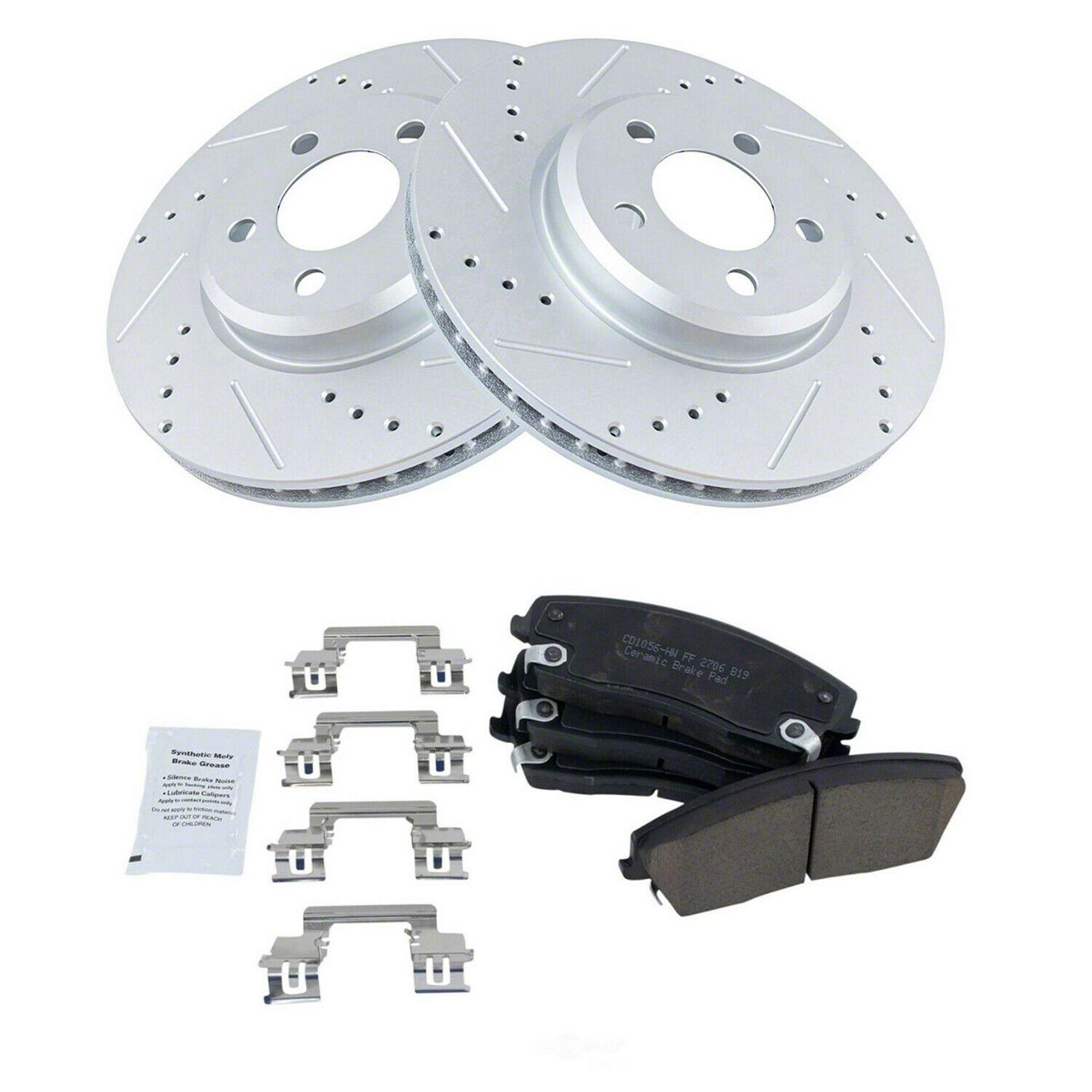 Challenger Ceramic Performance Brake Rotor and Pad Kit; Front (0919 V6