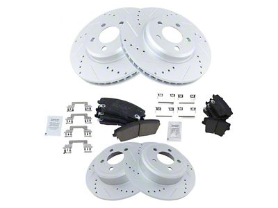Ceramic Performance Brake Rotor and Pad Kit; Front and Rear (08-20 Challenger w/ Solid Rear Rotors)