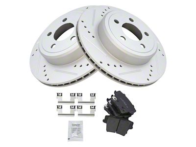 Ceramic Performance Brake Rotor and Pad Kit; Rear (08-19 Challenger w/ Vented Rear Rotors)